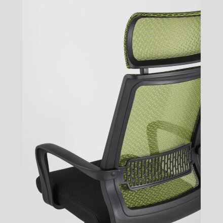 Компьютерное кресло TopChairs TopChairs Style офисное зеленое в обивке с сеткой, регулировка по высоте и механизм качания Top 
