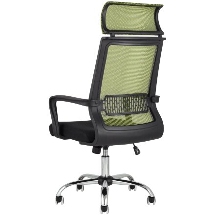 Компьютерное кресло TopChairs TopChairs Style офисное зеленое в обивке с сеткой, регулировка по высоте и механизм качания Top 