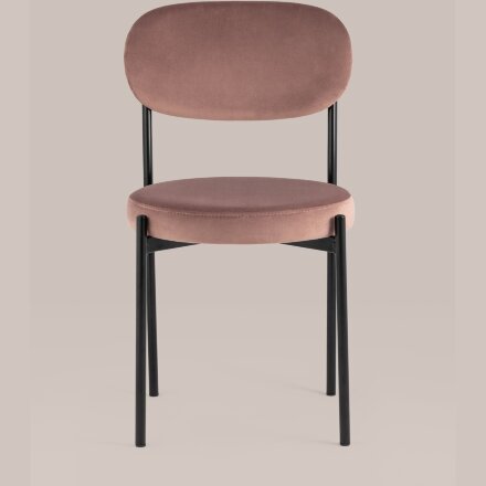 Стул Stool Group для кухни Бриф велюр пыльно-розовый ножки металл 
