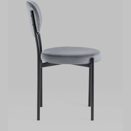 Стул Stool Group для кухни Бриф велюр серый ножки металл 