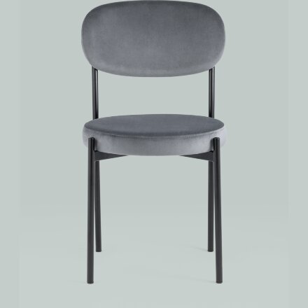 Стул Stool Group для кухни Бриф велюр серый ножки металл 