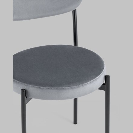 Стул Stool Group для кухни Бриф велюр серый ножки металл 