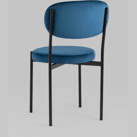 Стул Stool Group для кухни Бриф велюр синий ножки металл 