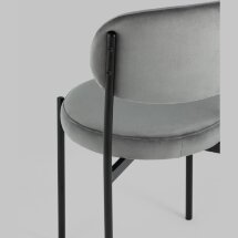Стул Stool Group для кухни Бриф велюр тёмно-серый ножки металл
