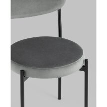 Стул Stool Group для кухни Бриф велюр тёмно-серый ножки металл