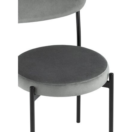 Стул Stool Group для кухни Бриф велюр тёмно-серый ножки металл 
