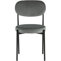 Стул Stool Group для кухни Бриф велюр тёмно-серый ножки металл