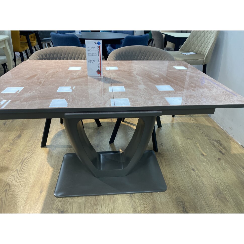 Стол обеденный Kenner PA1200 капучино/стекло камень капучино глянец Салонный образец 