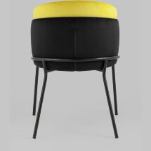 Стул Stool Group обеденный Дабл велюр черный с желтой вставкой