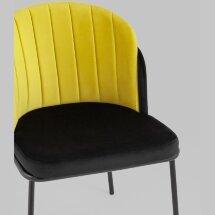 Стул Stool Group обеденный Дабл велюр черный с желтой вставкой
