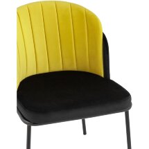Стул Stool Group обеденный Дабл велюр черный с желтой вставкой