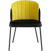 Стул Stool Group обеденный Дабл велюр черный с желтой вставкой