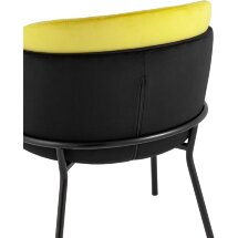 Стул Stool Group обеденный Дабл велюр черный с желтой вставкой