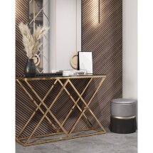 Консоль ИНСИГНИЯ 115*30 золото стекло smoke