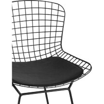 Стул полубарный с низкой спинкой Bertoia черный с черной подушкой 4 шт.