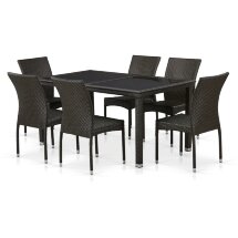 Комплект плетеной мебели T246A/Y380A-W53 Brown 6Pcs
