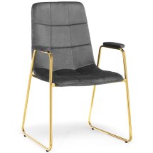Стул на металлокаркасе Lana dark grey / gold