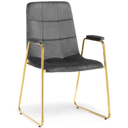 Стул на металлокаркасе Lana dark grey / gold 