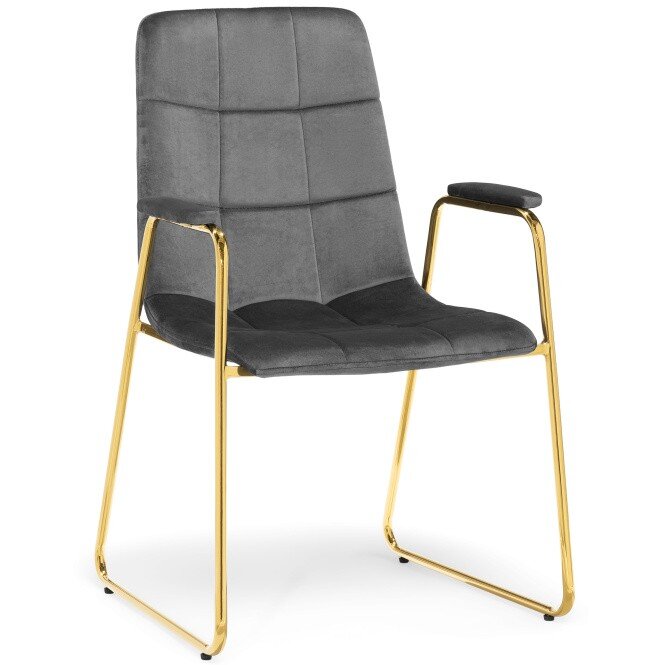 Стул на металлокаркасе Lana dark grey / gold Стул на металлокаркасе Lana dark grey / gold