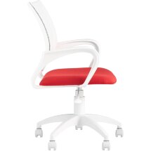 Кресло офисное TopChairs ST-BASIC-W красная ткань крестовина белый пластик