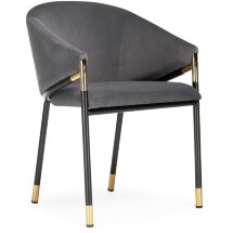 Стул на металлокаркасе Molton gray / black/ gold