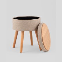 Пуф с ящиком Store Woody рогожка бежевая