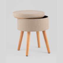 Пуф с ящиком Store Woody рогожка бежевая