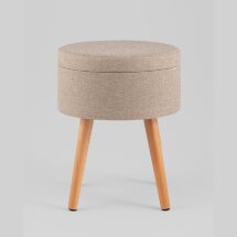 Пуф с ящиком Store Woody рогожка бежевая
