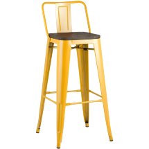 Стул барный TOLIX WOOD со спинкой желтый