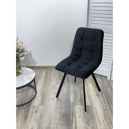 Стул CHILLI-Q SQUARE черный #H75, велюр / черный каркас, 4 шт./1 к, М-City 