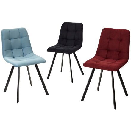 Стул CHILLI-Q SQUARE черный #H75, велюр / черный каркас, 4 шт./1 к, М-City 
