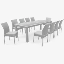 Комплект плетеной мебели T438/Y380C-W85 Latte (10+1) + подушки