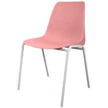 Стул пластиковый на белом металлокаркасе Vicenza-4 RAL 176C