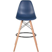 Стул барный DSW BAR ножки светлый бук, тёмно-синий BE-12