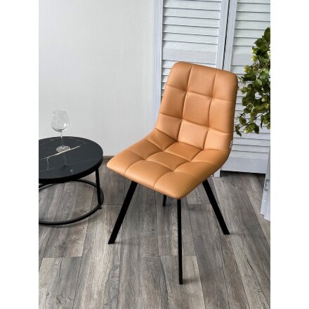 Стул CHILLI-Q SQUARE Oracul 542 Темно-желтый, экокожа PU / черный каркас, М-City 