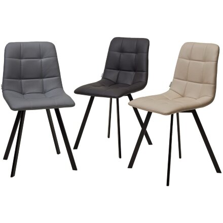 Стул CHILLI-Q SQUARE Oracul 965 Серый, экокожа PU / черный каркас, М-City 