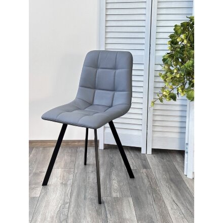 Стул CHILLI-Q SQUARE Oracul 965 Серый, экокожа PU / черный каркас, М-City 