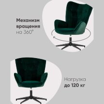 Кресло Филадельфия велюр изумрудный ножка черная