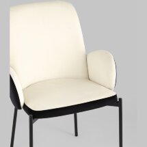 Стул Stool Group обеденный Дивора велюр молочный с черной спинкой