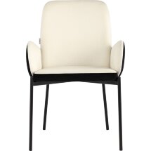 Стул Stool Group обеденный Дивора велюр молочный с черной спинкой