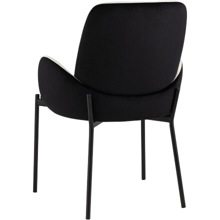 Стул Stool Group обеденный Дивора велюр молочный с черной спинкой 