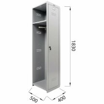 Шкаф (секция без стенки) металлический для одежды BRABIX &quot;LK 01-40&quot;, УСИЛЕННЫЙ, 1830х400х500 мм, 291131, S230BR403202