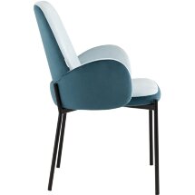 Стул Stool Group обеденный Дивора велюр светло-голубой с синей спинкой