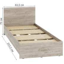 Кровать Адайн КР-080 80х200 дуб крафт серый / дуб крафт серый
