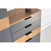 Готовая гостиная Бери К3 дуб крафт золотой / графит комплектация 3