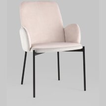 Стул Stool Group обеденный Дивора велюр светло-розовый со светло-серой спинкой