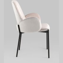 Стул Stool Group обеденный Дивора велюр светло-розовый со светло-серой спинкой
