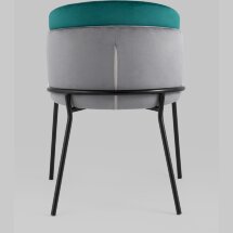 Стул Stool Group обеденный Дабл велюр серый с изумрудной вставкой