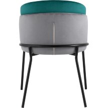 Стул Stool Group обеденный Дабл велюр серый с изумрудной вставкой