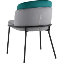 Стул Stool Group обеденный Дабл велюр серый с изумрудной вставкой